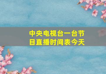 中央电视台一台节目直播时间表今天