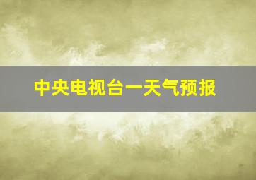 中央电视台一天气预报