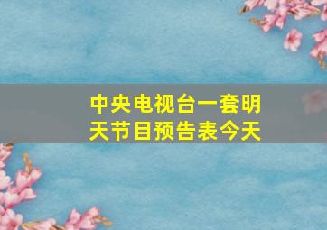 中央电视台一套明天节目预告表今天