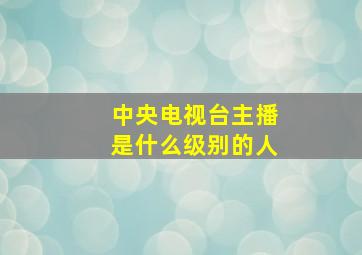 中央电视台主播是什么级别的人