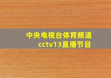 中央电视台体育频道cctv13直播节目