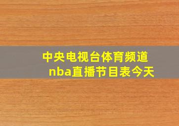 中央电视台体育频道nba直播节目表今天