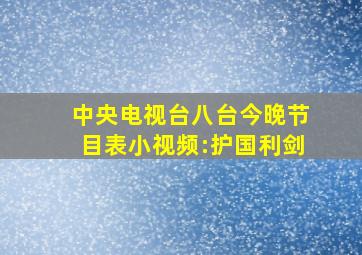 中央电视台八台今晚节目表小视频:护国利剑