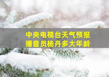 中央电视台天气预报播音员杨丹多大年龄