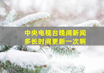 中央电视台晚间新闻多长时间更新一次啊