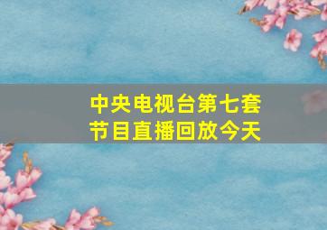 中央电视台第七套节目直播回放今天