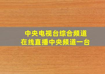 中央电视台综合频道在线直播中央频道一台