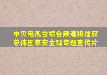 中央电视台综合频道将播放总体国家安全观专题宣传片