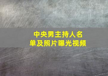 中央男主持人名单及照片曝光视频