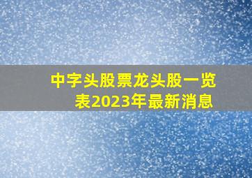 中字头股票龙头股一览表2023年最新消息