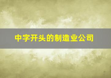 中字开头的制造业公司