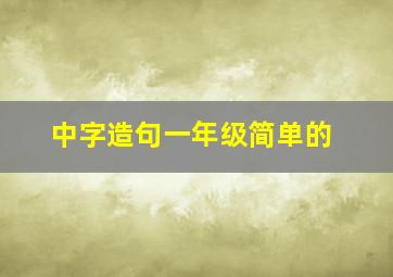 中字造句一年级简单的