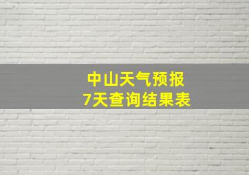 中山天气预报7天查询结果表