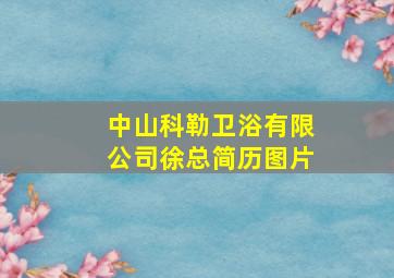 中山科勒卫浴有限公司徐总简历图片