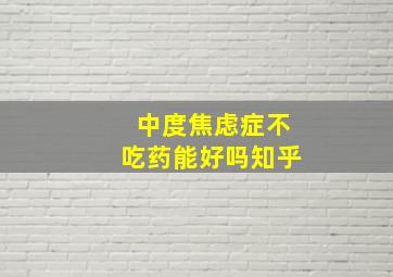 中度焦虑症不吃药能好吗知乎