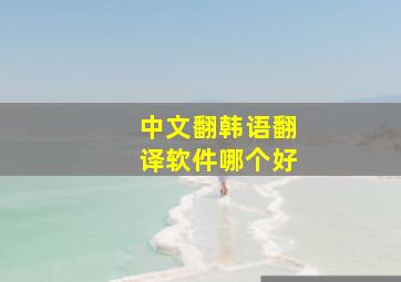 中文翻韩语翻译软件哪个好