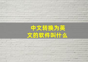 中文转换为英文的软件叫什么