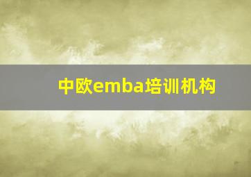 中欧emba培训机构