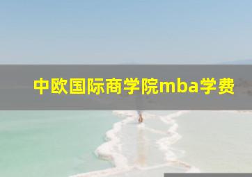 中欧国际商学院mba学费