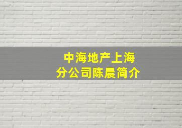 中海地产上海分公司陈晨简介