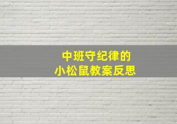 中班守纪律的小松鼠教案反思