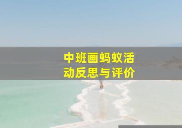 中班画蚂蚁活动反思与评价