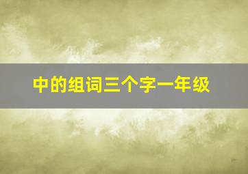 中的组词三个字一年级