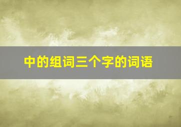 中的组词三个字的词语