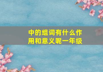 中的组词有什么作用和意义呢一年级