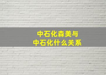 中石化森美与中石化什么关系