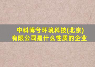 中科博兮环境科技(北京)有限公司是什么性质的企业