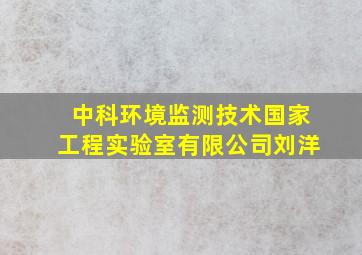 中科环境监测技术国家工程实验室有限公司刘洋