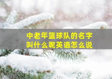 中老年篮球队的名字叫什么呢英语怎么说