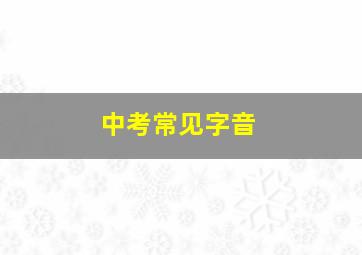 中考常见字音