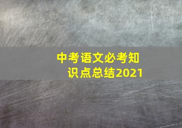 中考语文必考知识点总结2021