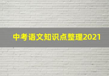 中考语文知识点整理2021