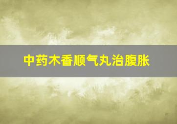 中药木香顺气丸治腹胀