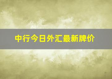 中行今日外汇最新牌价