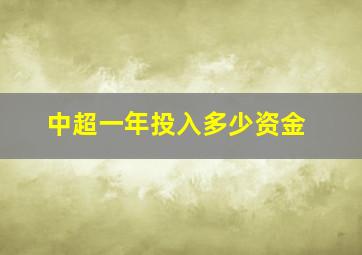 中超一年投入多少资金