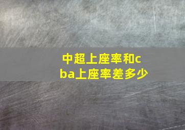 中超上座率和cba上座率差多少