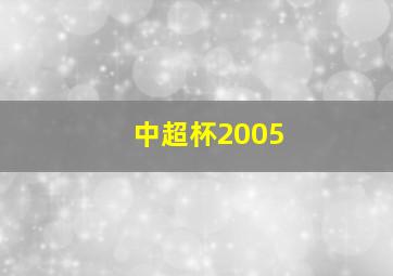 中超杯2005