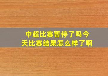 中超比赛暂停了吗今天比赛结果怎么样了啊