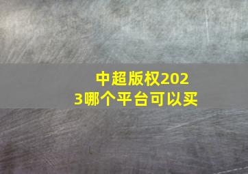 中超版权2023哪个平台可以买