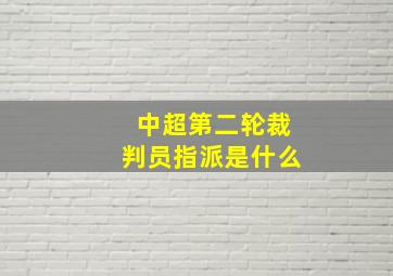 中超第二轮裁判员指派是什么