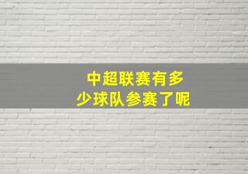 中超联赛有多少球队参赛了呢