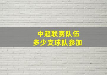 中超联赛队伍多少支球队参加