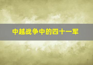 中越战争中的四十一军