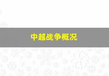 中越战争概况