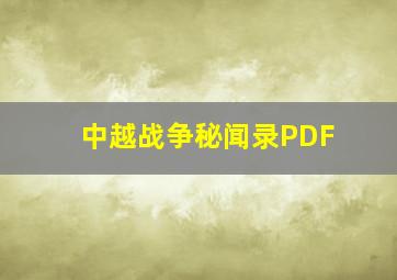 中越战争秘闻录PDF