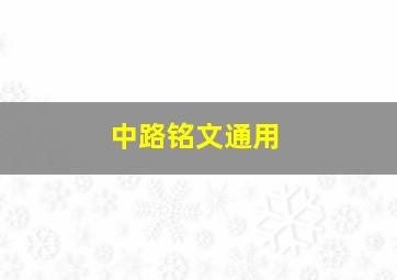 中路铭文通用